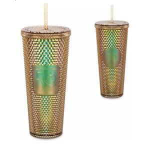 Disney Starbucks Studded Tumbler - 50th Anniversary Geometric - Gold Iridescent